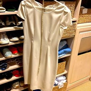 White cap sleeves dress